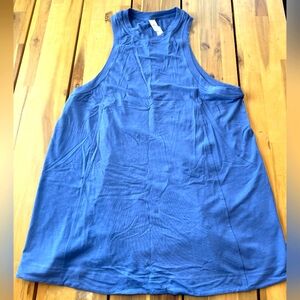 lululemon athletica Mens Blue High‎ Neck Muscle Tank Top Size Medium Embroidered